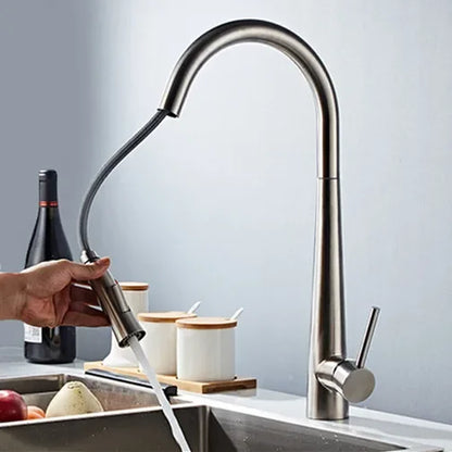Brushed Kitchen Faucet  Smart Touch Kitchen Faucets Pull Out Kitchen Mixer Tap 304 Stainless Steel Sensor Kitchen Faucets