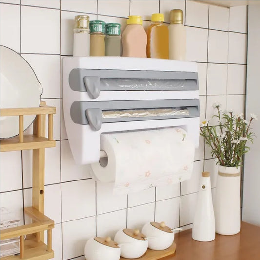 Kitchen Roll Distributor, Paper Roll Holder, Plastic Film Foil Organizer
