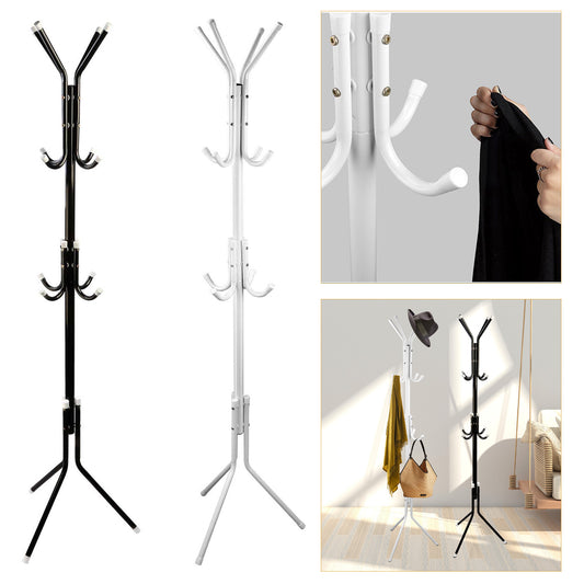 Black-White Options -- 1Pc Standing Coat Hat Rack Organizer