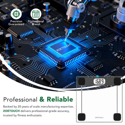 Scale for Body Weight, Accurate Bathroom Scales, Digital Weighing Machine for People, 400Lb Capacity, LCD Display, Step-On Technology, Tempered Glass, Measuring Tape Included