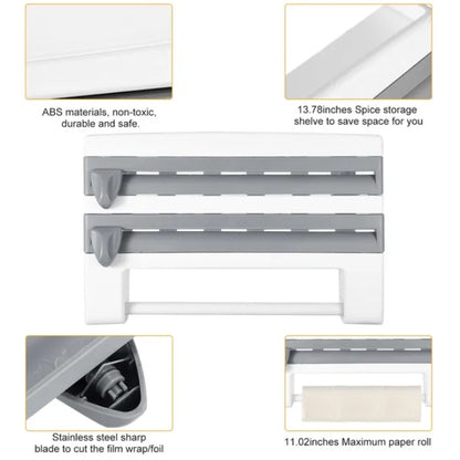 Kitchen Roll Distributor, Paper Roll Holder, Plastic Film Foil Organizer
