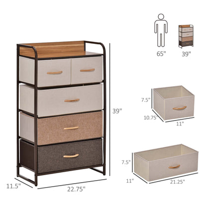 5 Drawer Storage Dresser Tower for Bedroom and Home Organization