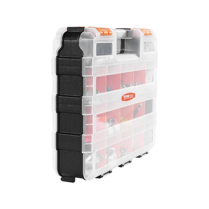 Two-sided Small Parts Organizer 34-Compartment Double-Sided PP Hardware Organizer Box