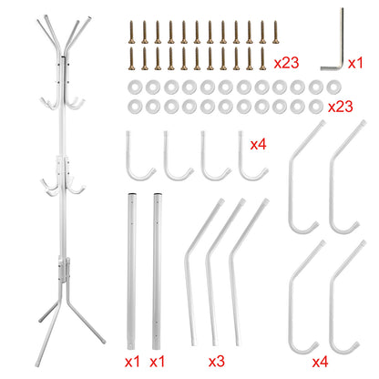 Black-White Options -- 1Pc Standing Coat Hat Rack Organizer