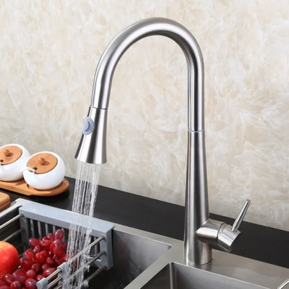 Brushed Kitchen Faucet  Smart Touch Kitchen Faucets Pull Out Kitchen Mixer Tap 304 Stainless Steel Sensor Kitchen Faucets