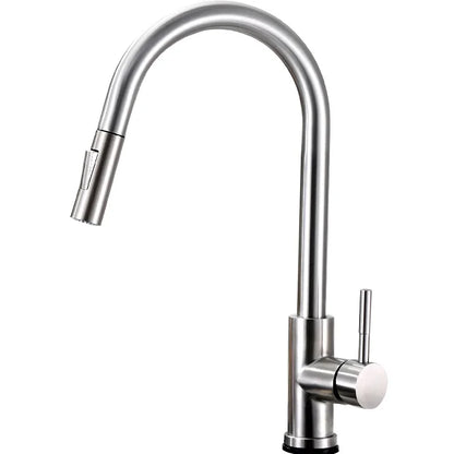 Brushed Kitchen Faucet  Smart Touch Kitchen Faucets Pull Out Kitchen Mixer Tap 304 Stainless Steel Sensor Kitchen Faucets