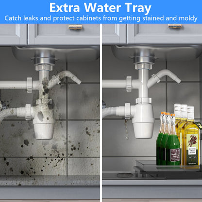 1Pc 2Tier Pull Out Under Sink Organizer Cabinet Organizer With Sliding Drawer Tray L Shaped Slide Out Storage Shelves For Bathroom Kitchen Cabinet