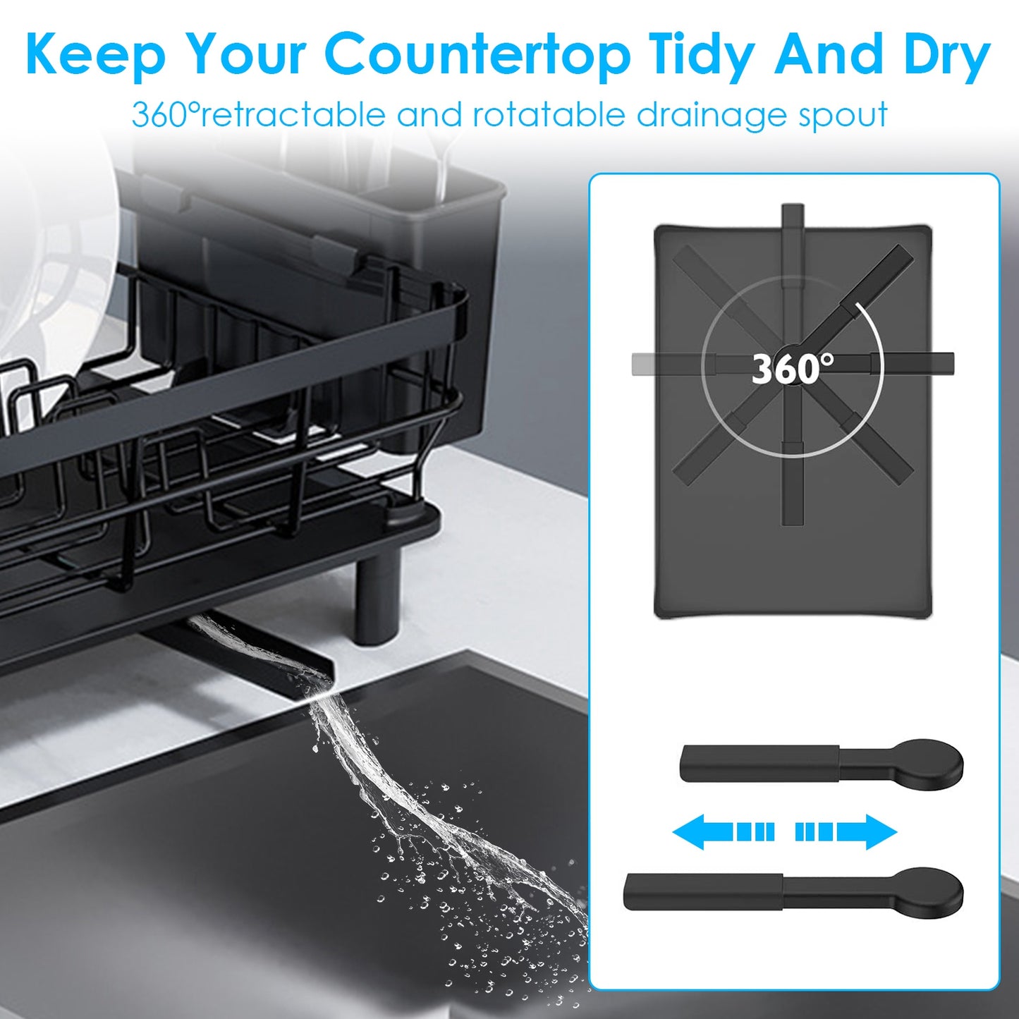 1Pc Dish Drying Rack Drain Board Utensil Holder Organizer Drainer Tableware Organizer Kitchen Countertop Storage Shelf