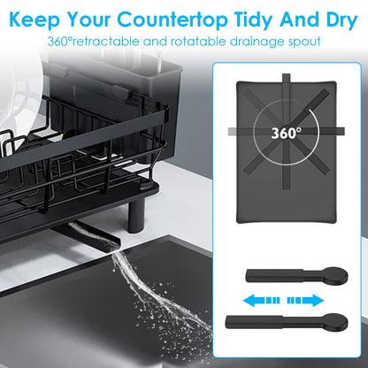 1Pc Dish Drying Rack Drain Board Utensil Holder Organizer Drainer Tableware Organizer Kitchen Countertop Storage Shelf