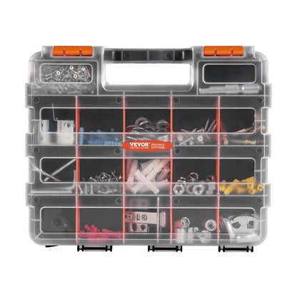 Two-sided Small Parts Organizer 34-Compartment Double-Sided PP Hardware Organizer Box