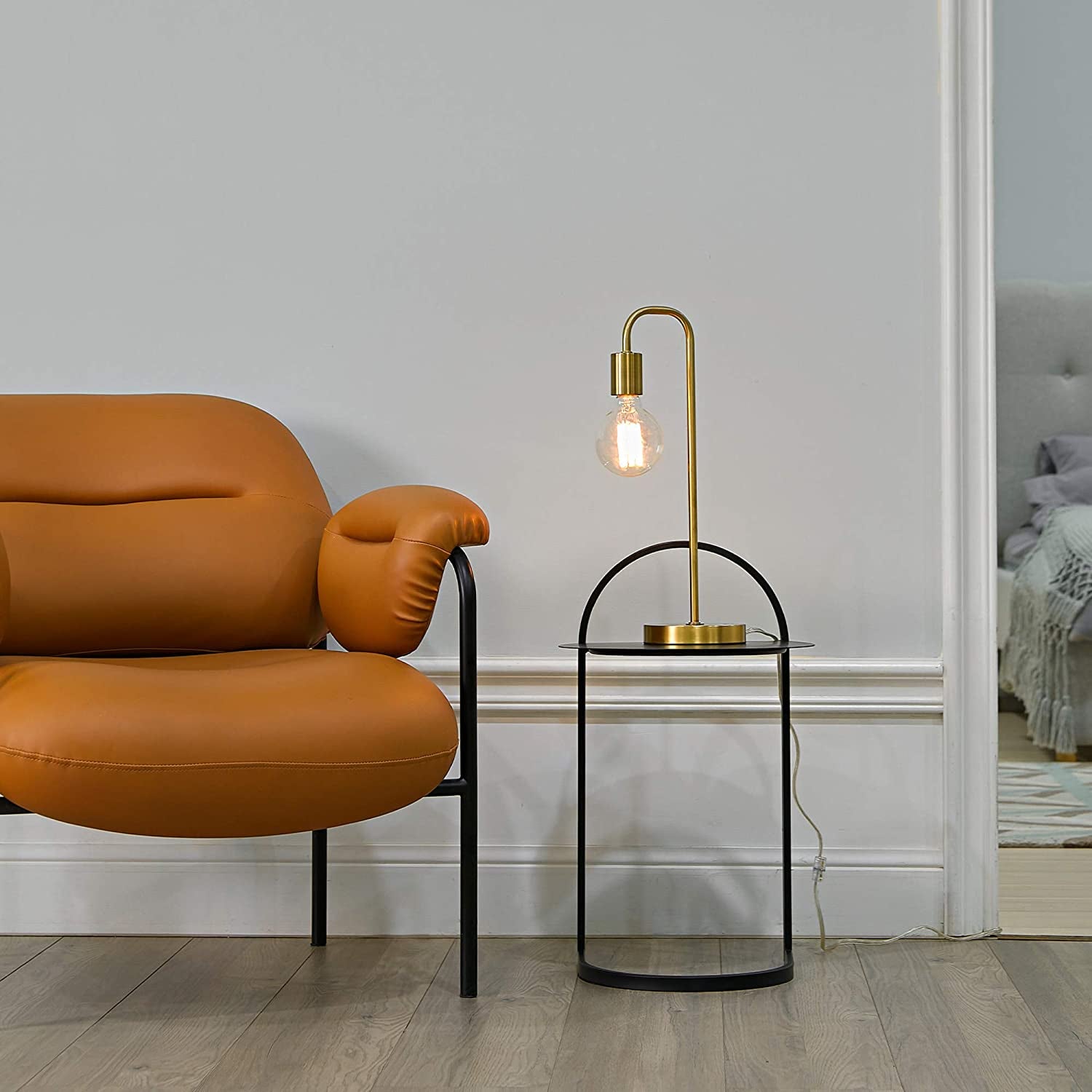 67433 Holden 18" Table Lamp, Matte Brass, Modern, Night Stand, Bedroom Décor, Living Room, Bedside Light