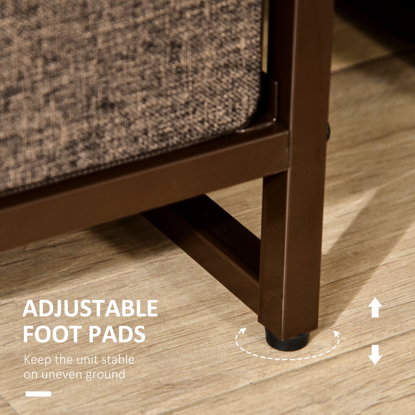 3-Tier Storage Organizer for Bedroom Entryway, 7-Drawer Dresser with Steel Frame for Bedroom, Maple Wood