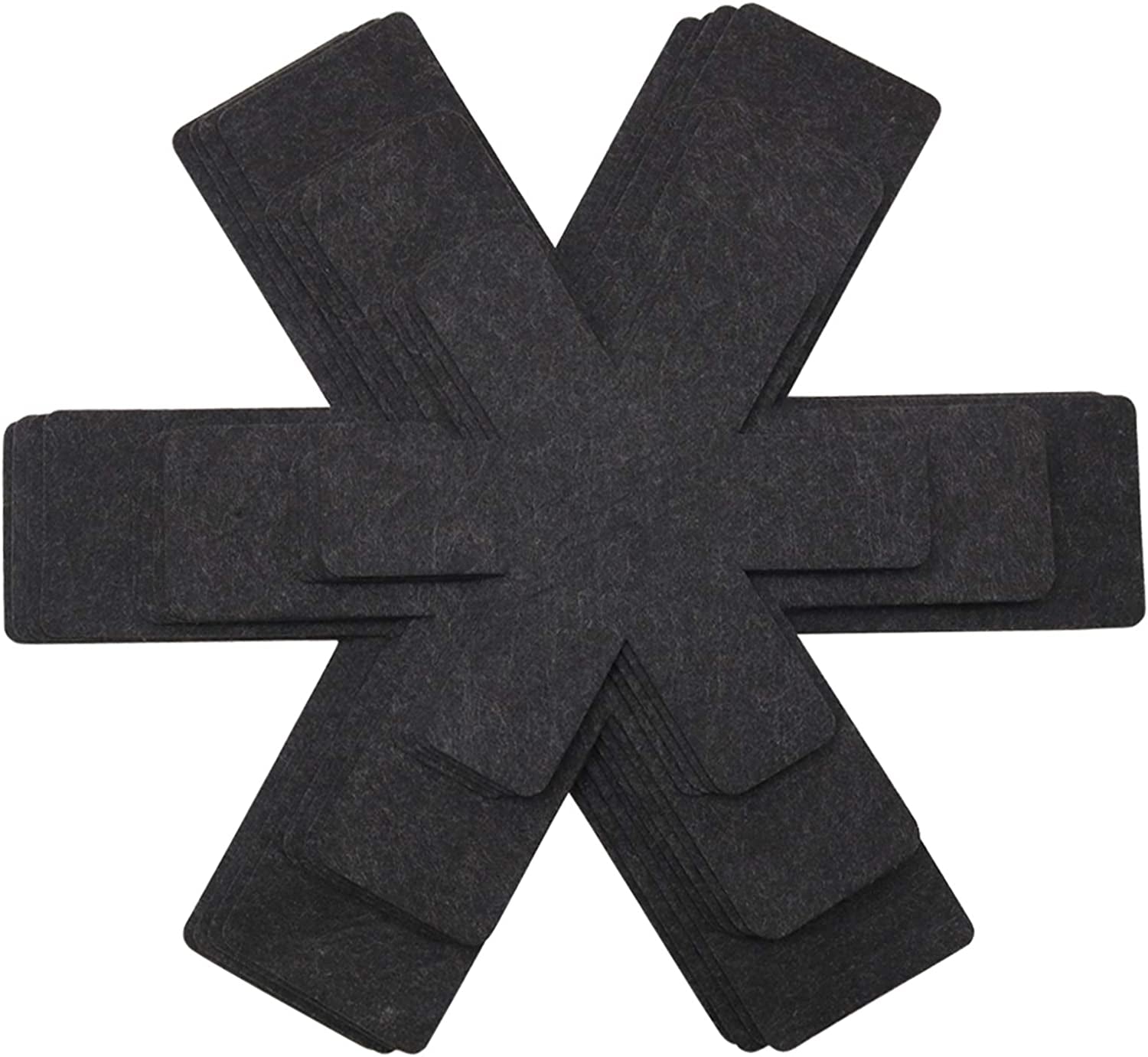 Pots and Pans Protectors, Set of 12 and 3 Different Size, Black Pot Dividers Pads/Stacking Pan Protectors/Pan Separators Pads for Protecting and Separating Pots and Pans