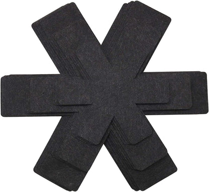 Pots and Pans Protectors, Set of 12 and 3 Different Size, Black Pot Dividers Pads/Stacking Pan Protectors/Pan Separators Pads for Protecting and Separating Pots and Pans