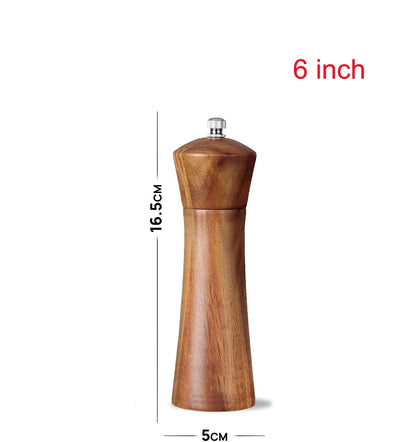 Salt and Pepper Grinder Acacia Wooden Spice Pepper Mill with Strong Adjustable Ceramic Grinder Kitchen Cooking Tools